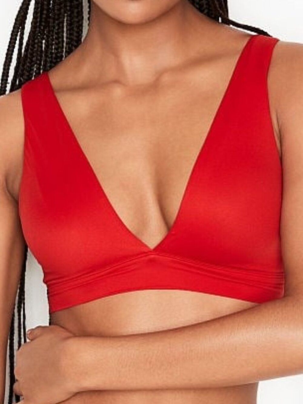Victoria's Secret Red Plunge Bralette D75 / Medium-D Cup